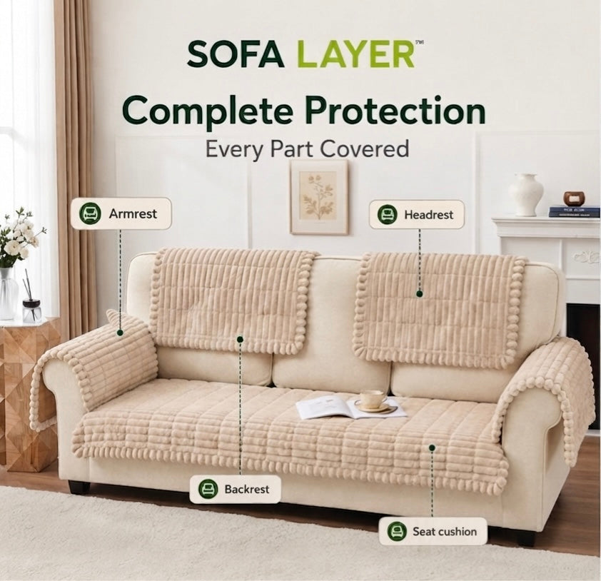 SofaLayer™ Quilted Pet Sofa Cover – Non-Slip Washable Protector for Dogs & Cats