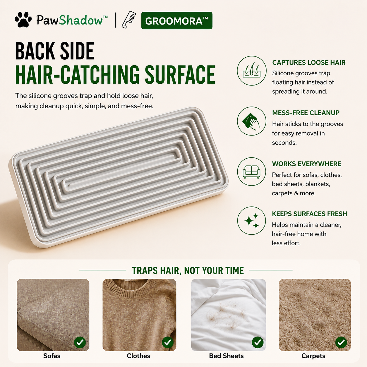 GROOMORA™ | Self-Cleaning Pet Grooming Brush for Dogs & Cats