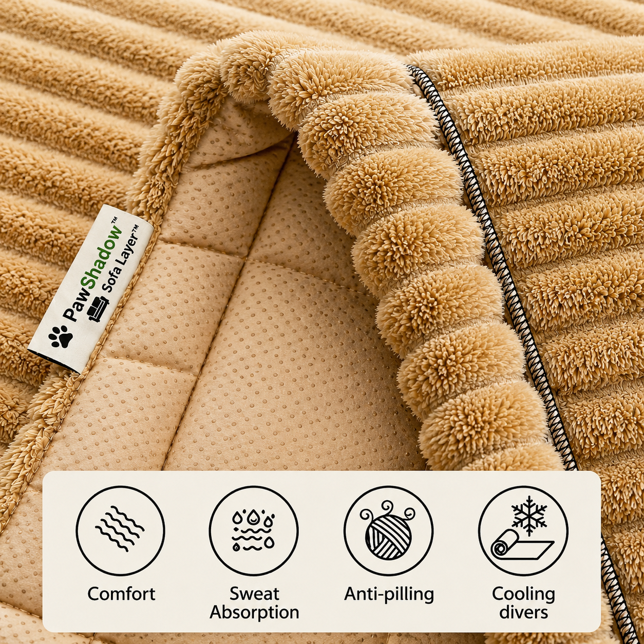 SofaLayer™ Quilted Pet Sofa Cover – Non-Slip Washable Protector for Dogs & Cats