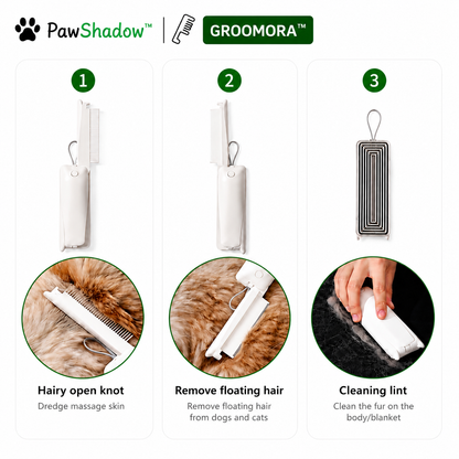 GROOMORA™ | Self-Cleaning Pet Grooming Brush for Dogs & Cats
