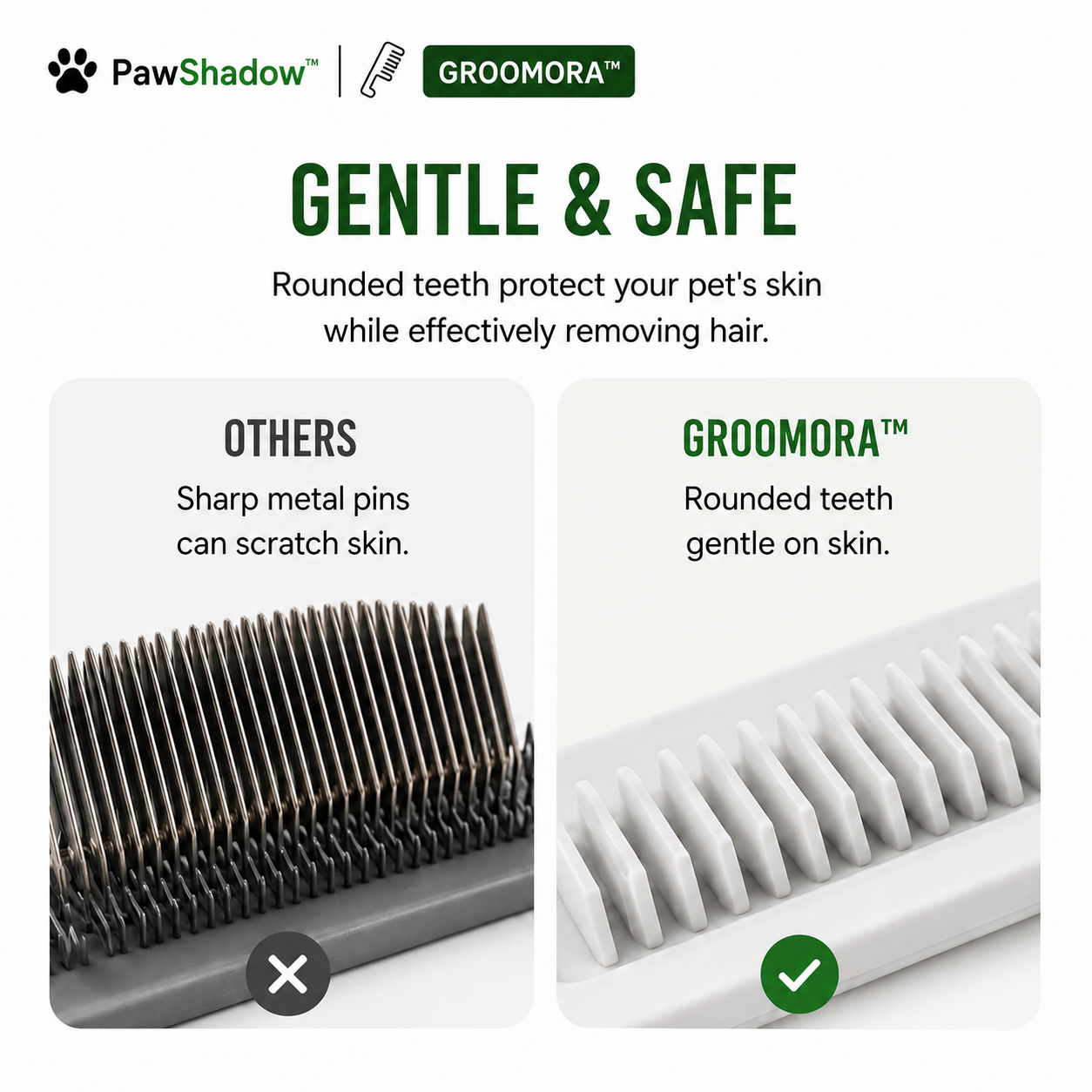 GROOMORA™ | Self-Cleaning Pet Grooming Brush for Dogs & Cats
