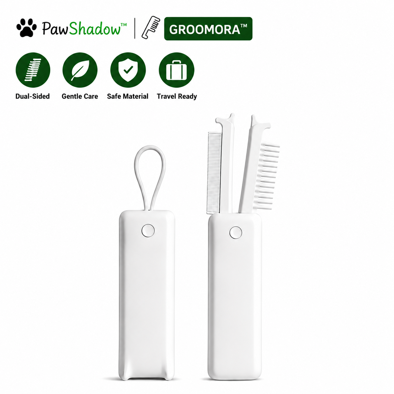 GROOMORA™ | Self-Cleaning Pet Grooming Brush for Dogs & Cats