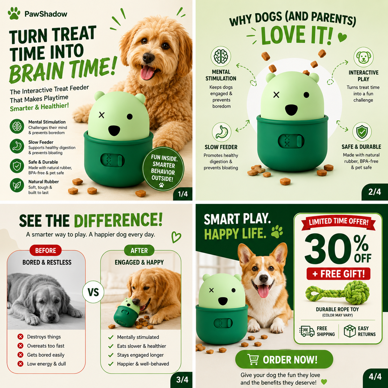 PawShadow™ Interactive Treat Dispensing Pet Feeder Toy