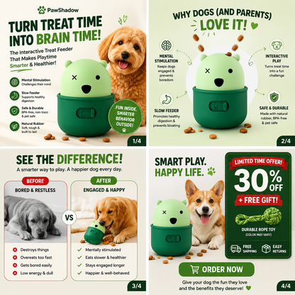 PawShadow™ Interactive Treat Dispensing Pet Feeder Toy