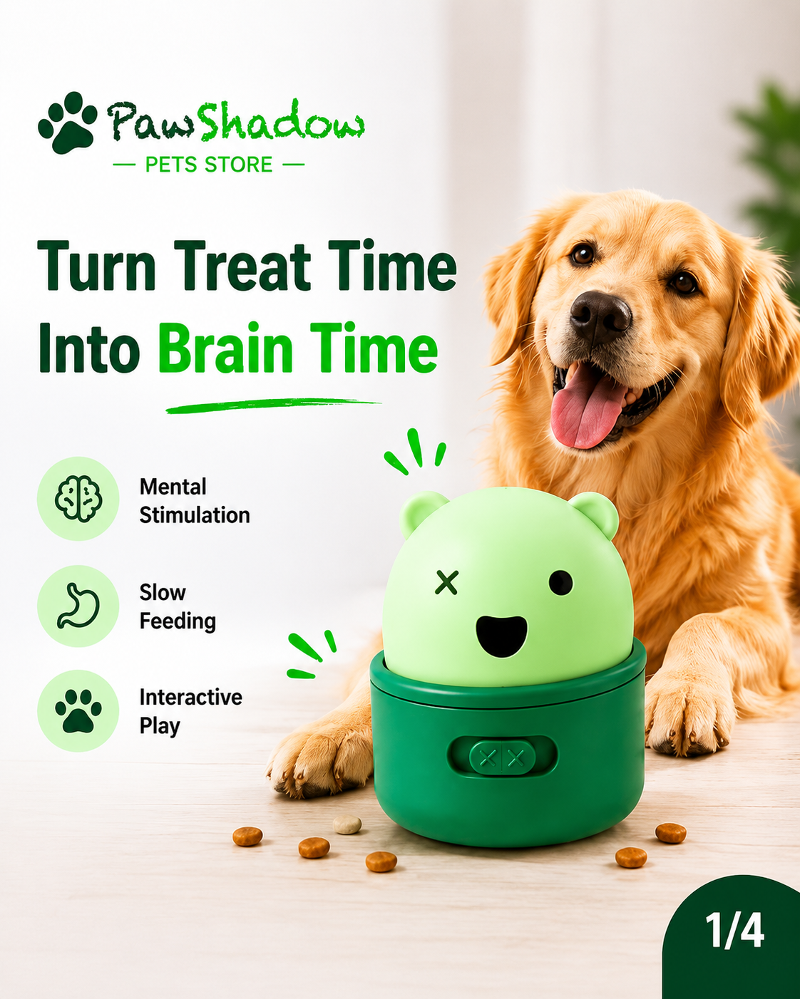 PawShadow™ Interactive Treat Dispensing Pet Feeder Toy