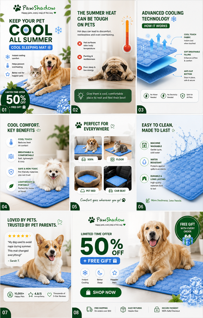 PawShadow™ Summer Pet Ice Pad Cool Sleeping Mat