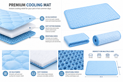 PawShadow™ Summer Pet Ice Pad Cool Sleeping Mat