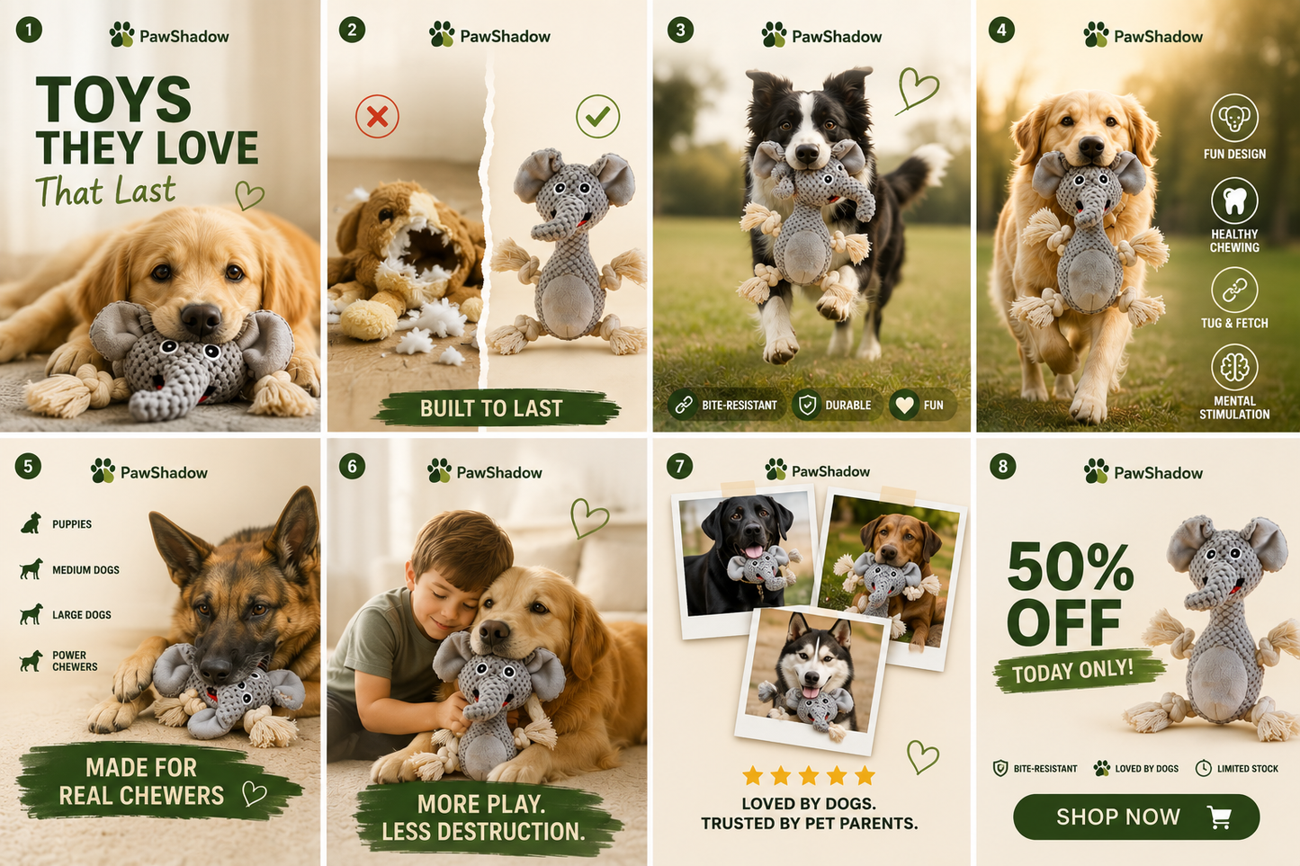 PawShadow™ Bite-Resistant Interactive Dog Toy