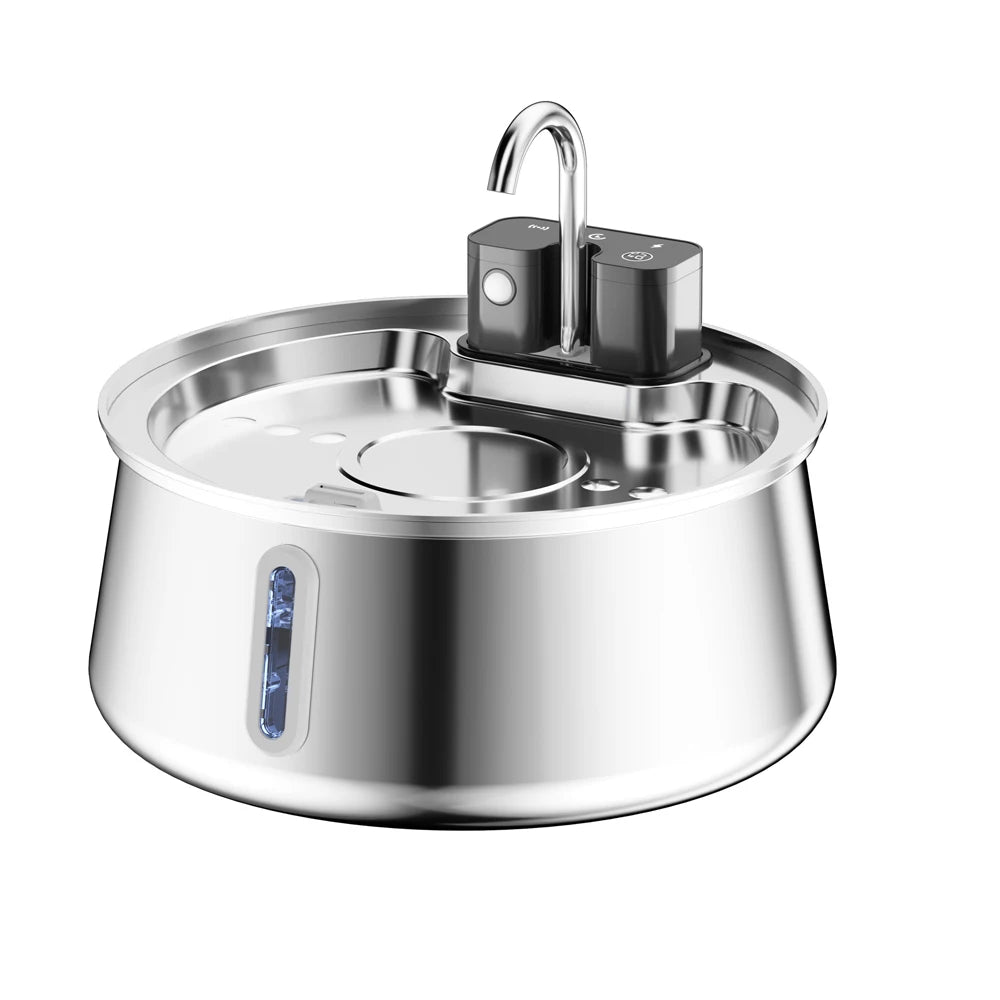 4L Wireless Recharge Stainless Steel Pet Water Feeder Auto Cat Fountain Smart Wireless Sensor Dog Water Dispenser Drinking Bowl