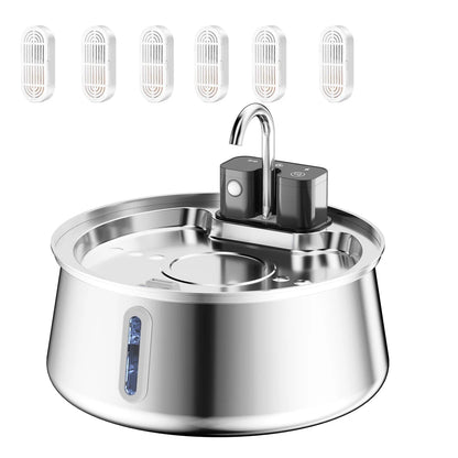 4L Wireless Recharge Stainless Steel Pet Water Feeder Auto Cat Fountain Smart Wireless Sensor Dog Water Dispenser Drinking Bowl